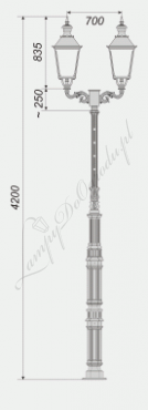 Lampa wysoka W14 wariant W14/2xK4-3