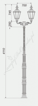 Lampa wysoka W14 wariant W14/2xK6-3