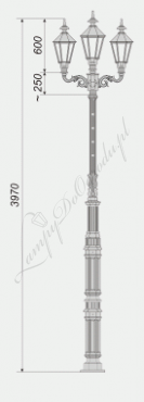 Lampa wysoka W14 wariant W14/3xK6-2