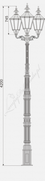Lampa wysoka W20 wariant W20/3xK6-3