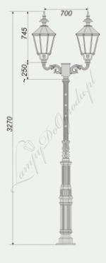 Lampa wysoka W6 wariant W6/2xK6-3