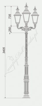 Lampa wysoka W6 wariant W6/3xK4-2