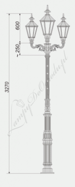 Lampa wysoka W6 wariant W6/3xK6-2